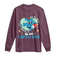 Go Planet It's Your Earth Day Long Sleeve Shirt Cute Nature Lover Heart Earth