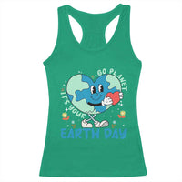 Go Planet It's Your Earth Day Racerback Tank Top Cute Nature Lover Heart Earth