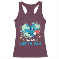 Go Planet It's Your Earth Day Racerback Tank Top Cute Nature Lover Heart Earth