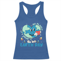 Go Planet It's Your Earth Day Racerback Tank Top Cute Nature Lover Heart Earth