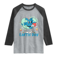 Go Planet It's Your Earth Day Raglan Shirt Cute Nature Lover Heart Earth