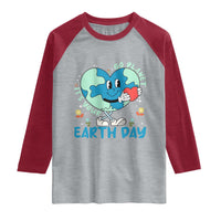 Go Planet It's Your Earth Day Raglan Shirt Cute Nature Lover Heart Earth