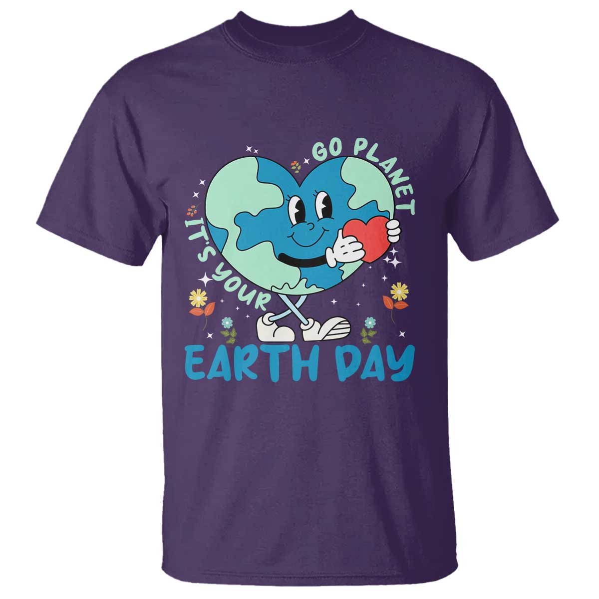 Go Planet It's Your Earth Day T Shirt Cute Nature Lover Heart Earth