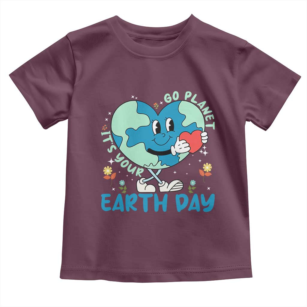 Go Planet It's Your Earth Day Toddler T Shirt Cute Nature Lover Heart Earth