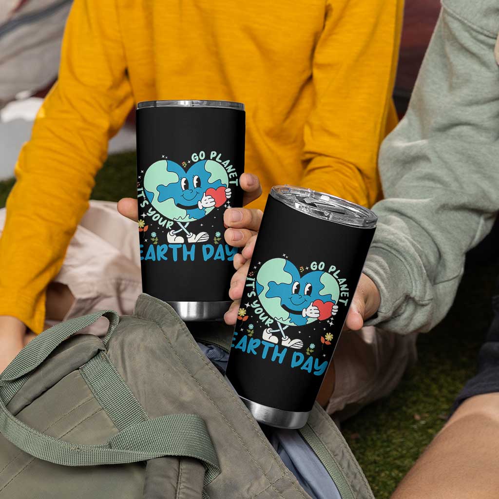 Go Planet It's Your Earth Day Tumbler Cup Cute Nature Lover Heart Earth