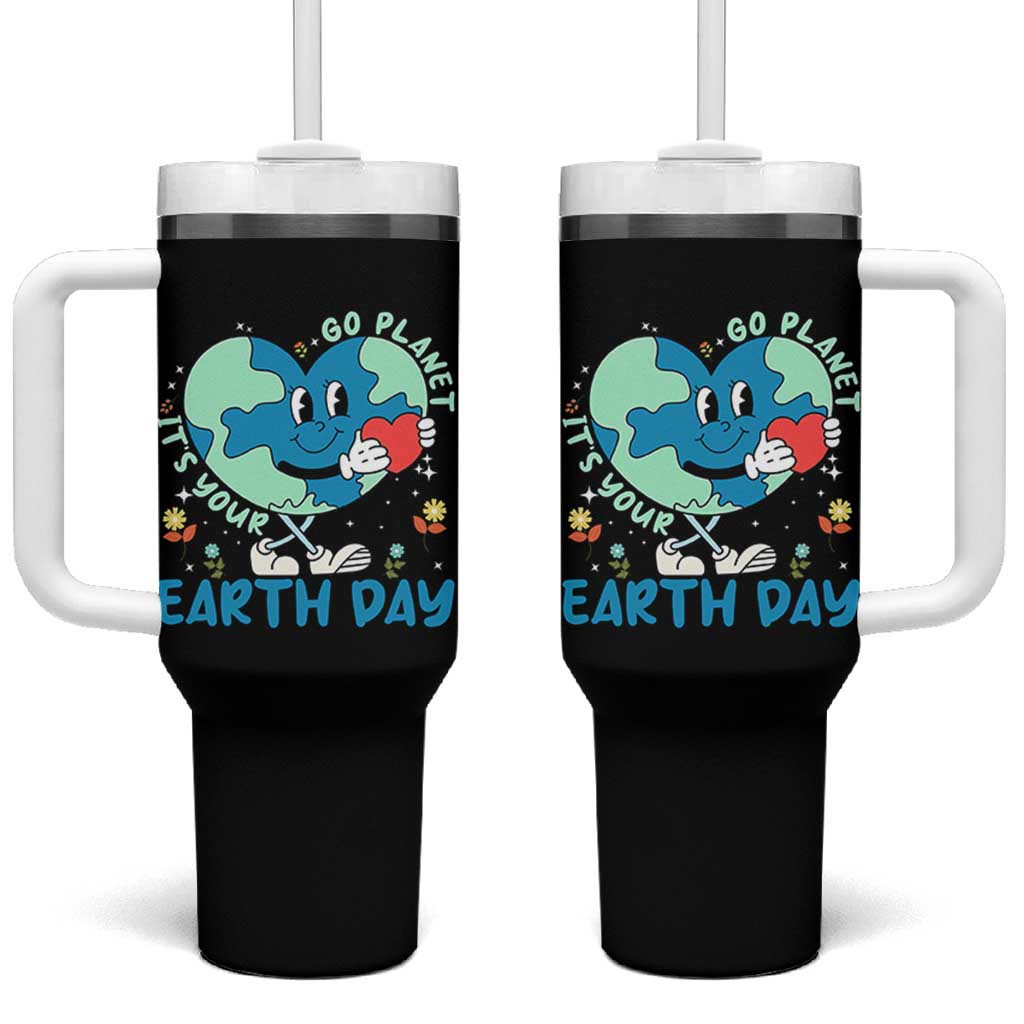 Go Planet It's Your Earth Day Tumbler With Handle Cute Nature Lover Heart Earth