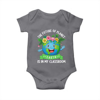 The Future Of Planet Is In My Classroom Baby Onesie Cute Earth with Floral Earth Day