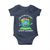 The Future Of Planet Is In My Classroom Baby Onesie Cute Earth with Floral Earth Day
