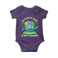 The Future Of Planet Is In My Classroom Baby Onesie Cute Earth with Floral Earth Day