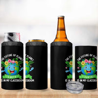 The Future Of Planet Is In My Classroom 4 in 1 Can Cooler Tumbler Cute Earth with Floral Earth Day