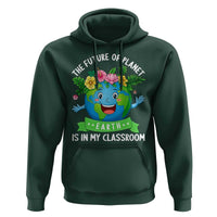 The Future Of Planet Is In My Classroom Hoodie Cute Earth with Floral Earth Day