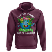 The Future Of Planet Is In My Classroom Hoodie Cute Earth with Floral Earth Day