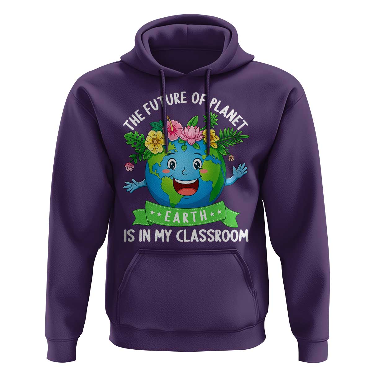 The Future Of Planet Is In My Classroom Hoodie Cute Earth with Floral Earth Day