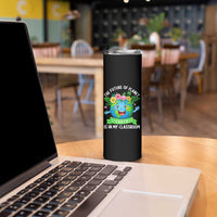 The Future Of Planet Is In My Classroom Skinny Tumbler Cute Earth with Floral Earth Day