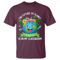 The Future Of Planet Is In My Classroom T Shirt Cute Earth with Floral Earth Day
