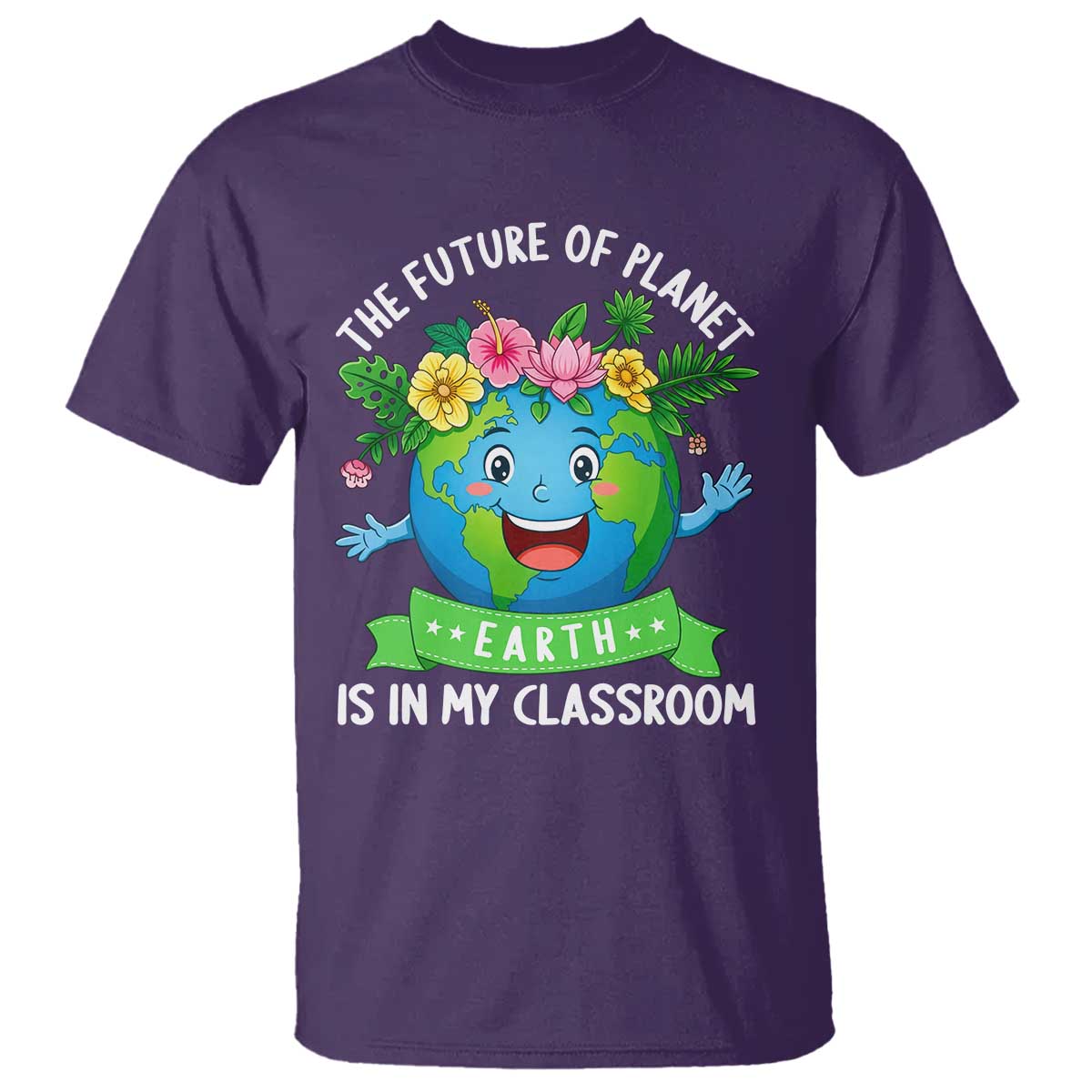 The Future Of Planet Is In My Classroom T Shirt Cute Earth with Floral Earth Day