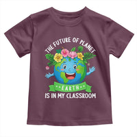 The Future Of Planet Is In My Classroom Toddler T Shirt Cute Earth with Floral Earth Day