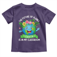 The Future Of Planet Is In My Classroom Toddler T Shirt Cute Earth with Floral Earth Day
