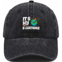 Earth Day Birthday Washed Cotton Baseball Cap April 22 Nature Lover Eco Birthday Party Gift