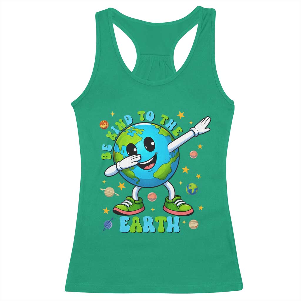 Be Kind To The Earth Racerback Tank Top Cute Environmental Awareness Earth Day