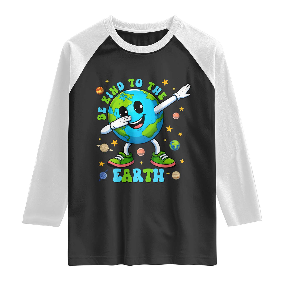 Be Kind To The Earth Raglan Shirt Cute Environmental Awareness Earth Day