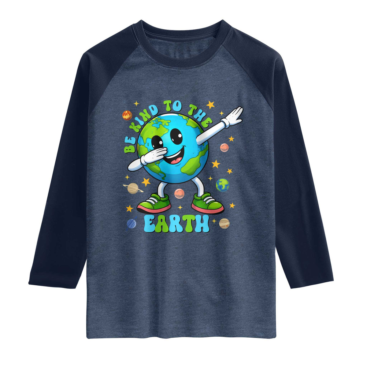 Be Kind To The Earth Raglan Shirt Cute Environmental Awareness Earth Day