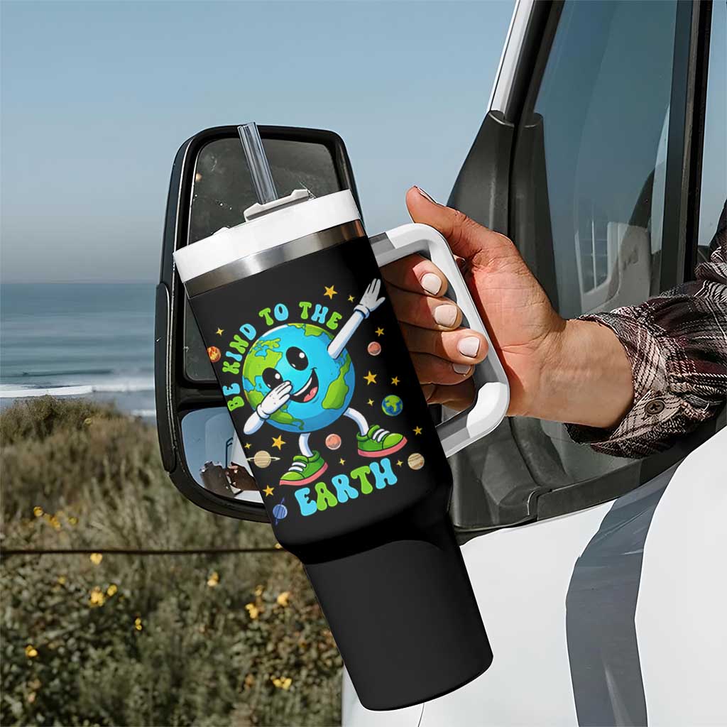Be Kind To The Earth Tumbler With Handle Cute Environmental Awareness Earth Day