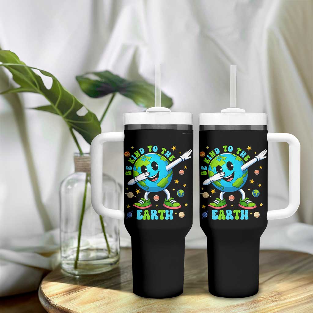 Be Kind To The Earth Tumbler With Handle Cute Environmental Awareness Earth Day