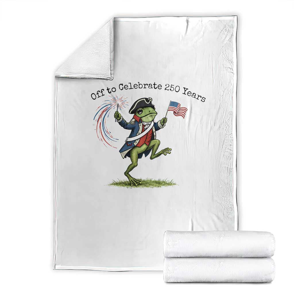 250th Anniversary USA Throw Blanket Funny Patriotic Frog USA Independence Day