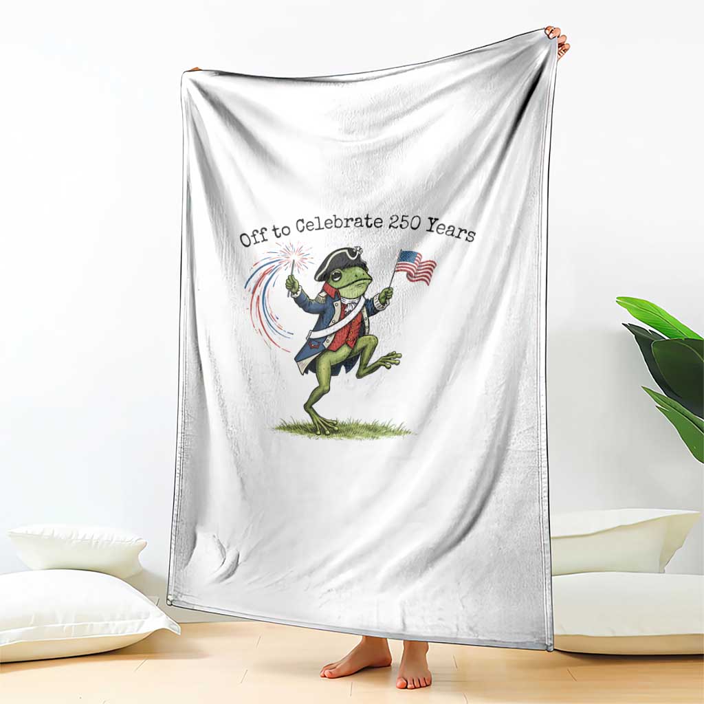 250th Anniversary USA Throw Blanket Funny Patriotic Frog USA Independence Day