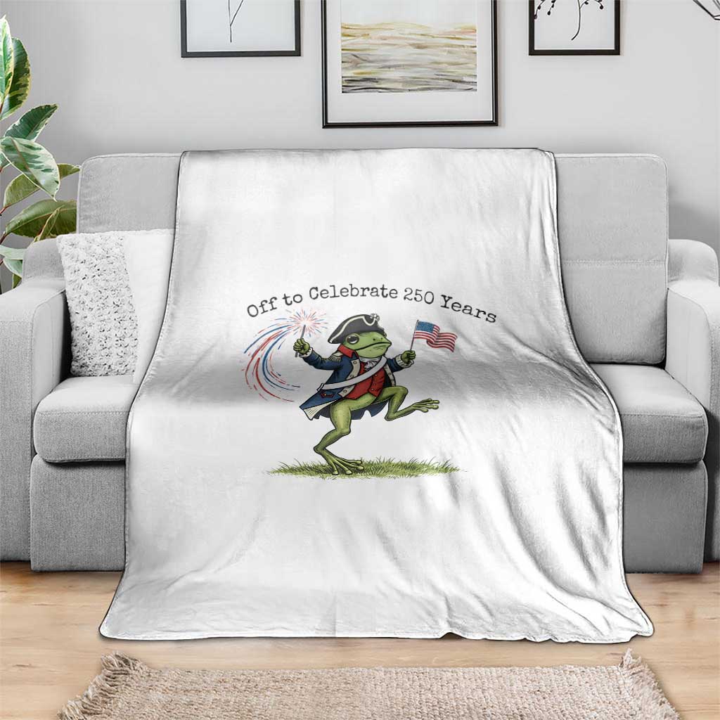 250th Anniversary USA Throw Blanket Funny Patriotic Frog USA Independence Day