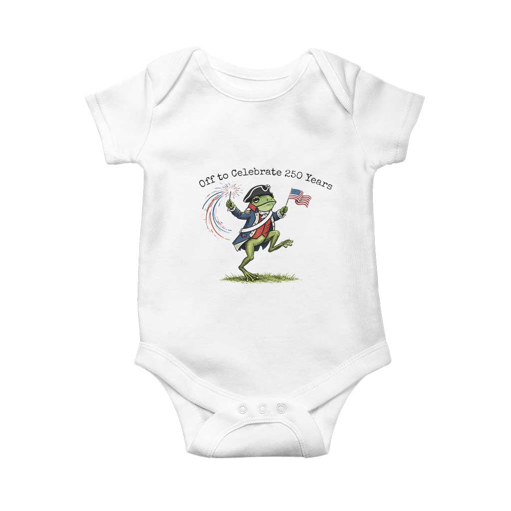 250th Anniversary USA Baby Onesie Funny Patriotic Frog USA Independence Day