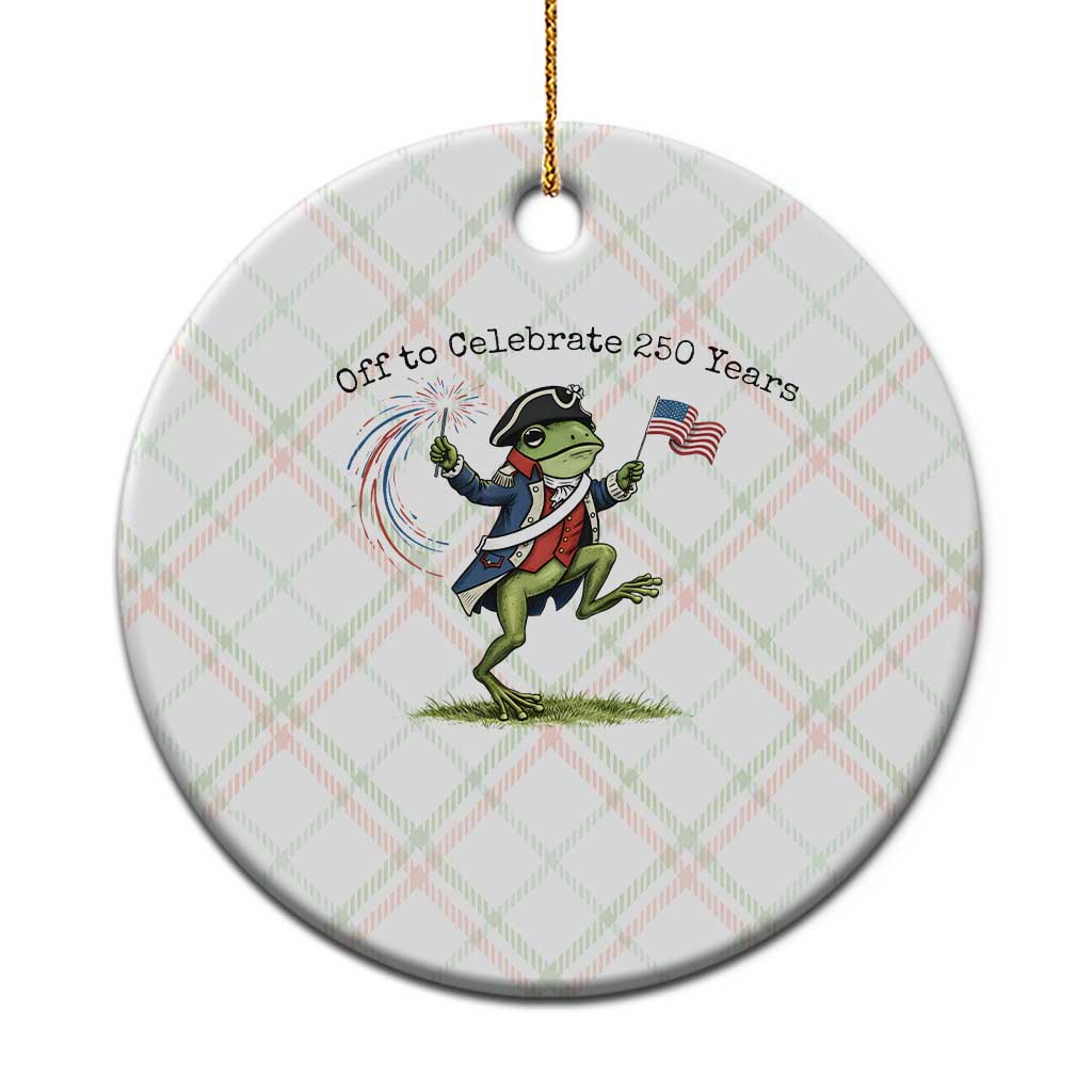 250th Anniversary USA Ceramic Ornament Funny Patriotic Frog USA Independence Day