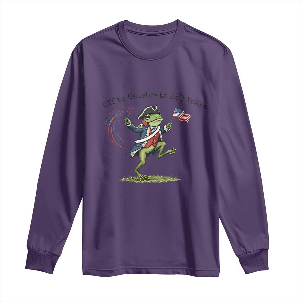 250th Anniversary USA Long Sleeve Shirt Funny Patriotic Frog USA Independence Day