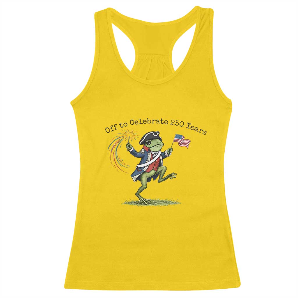 250th Anniversary USA Racerback Tank Top Funny Patriotic Frog USA Independence Day