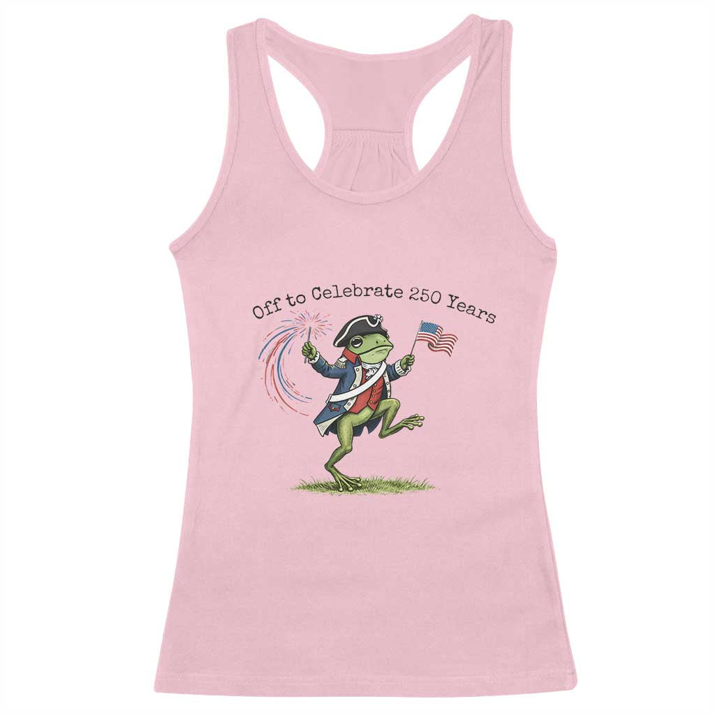 250th Anniversary USA Racerback Tank Top Funny Patriotic Frog USA Independence Day