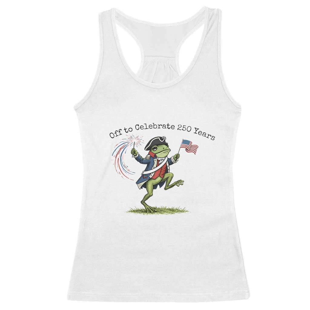 250th Anniversary USA Racerback Tank Top Funny Patriotic Frog USA Independence Day