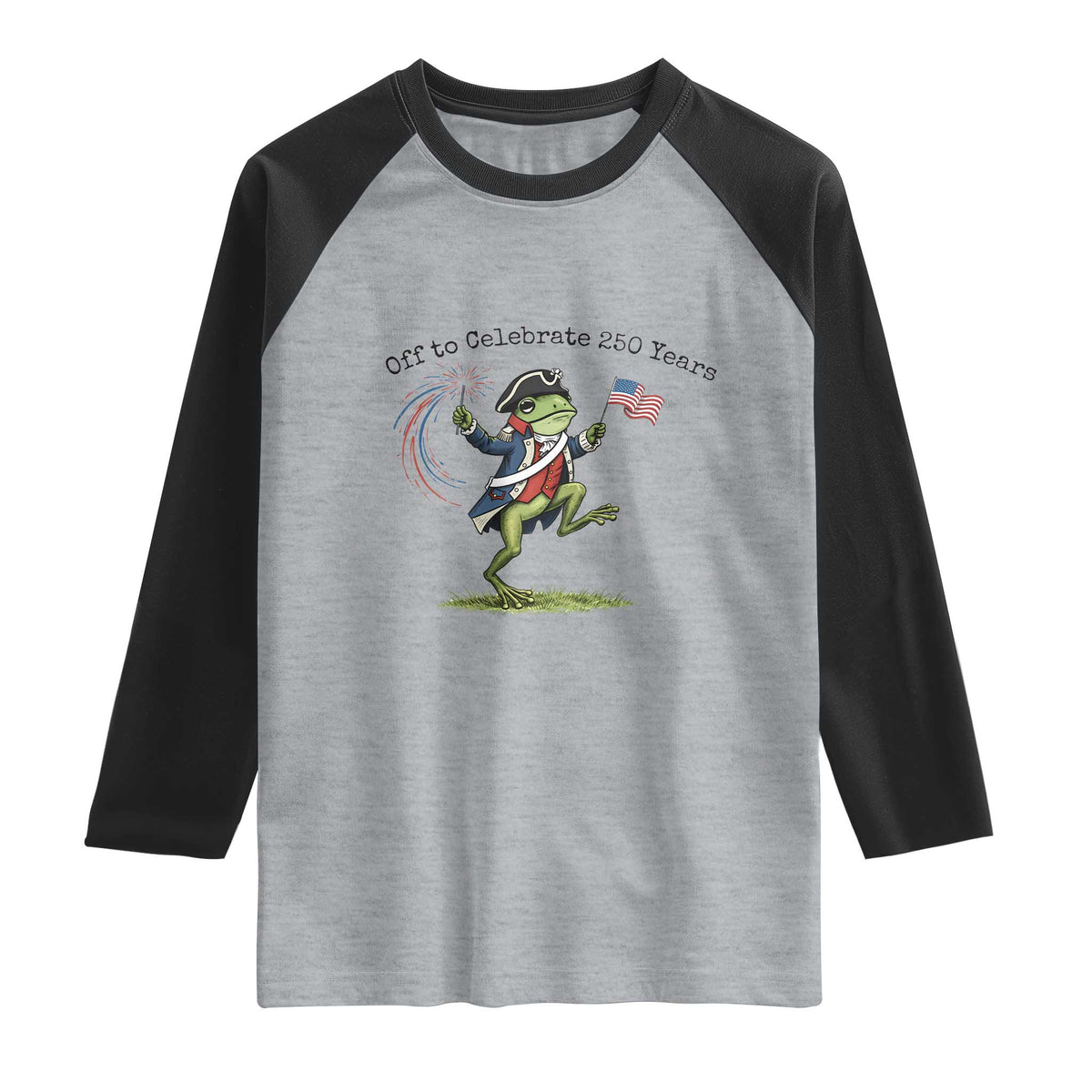 250th Anniversary USA Raglan Shirt Funny Patriotic Frog USA Independence Day