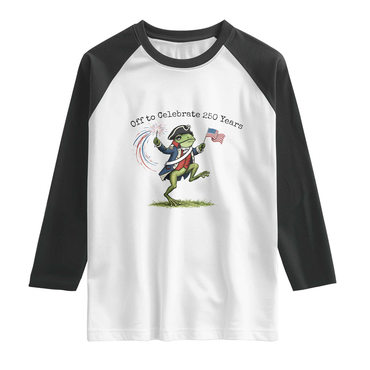 250th Anniversary USA Raglan Shirt Funny Patriotic Frog USA Independence Day