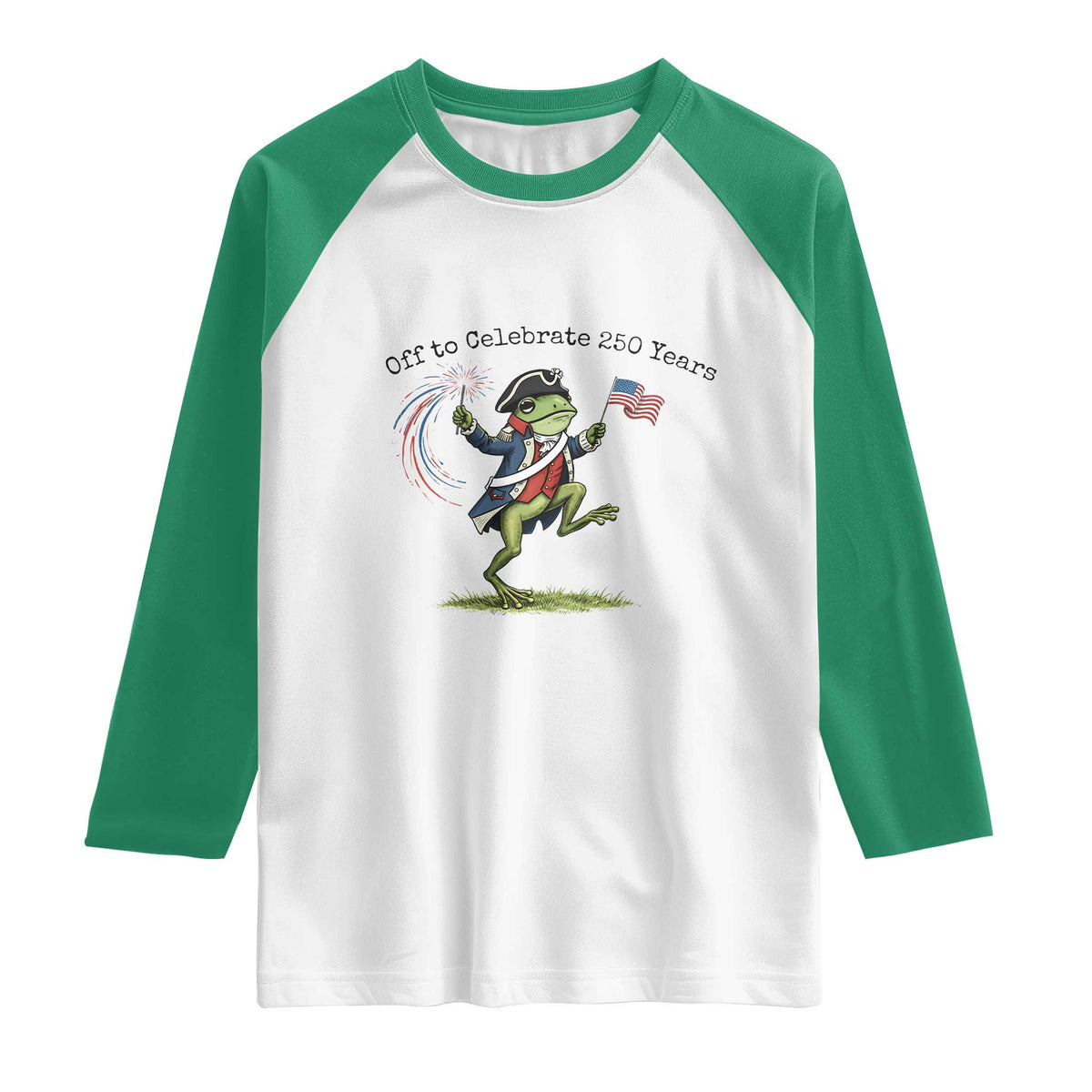 250th Anniversary USA Raglan Shirt Funny Patriotic Frog USA Independence Day