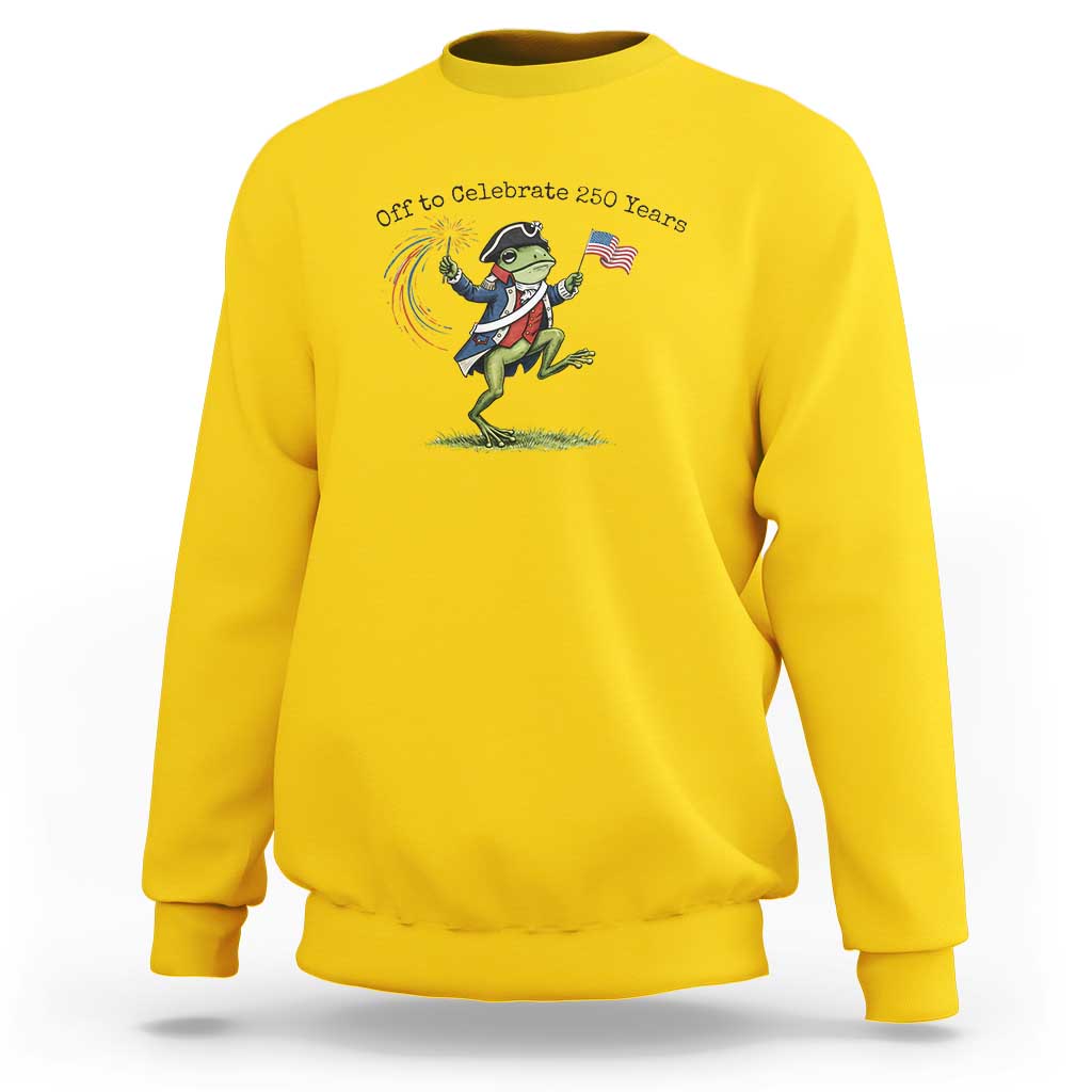 250th Anniversary USA Sweatshirt Funny Patriotic Frog USA Independence Day