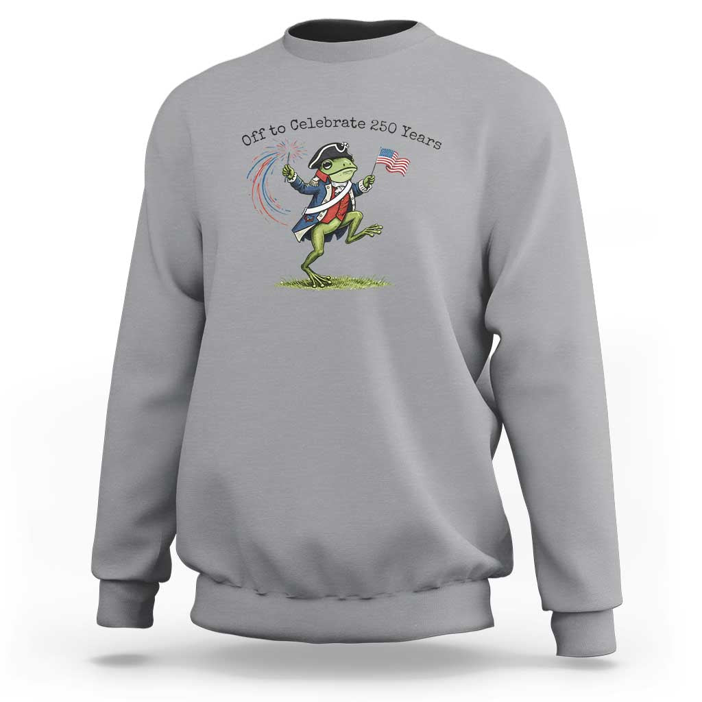 250th Anniversary USA Sweatshirt Funny Patriotic Frog USA Independence Day