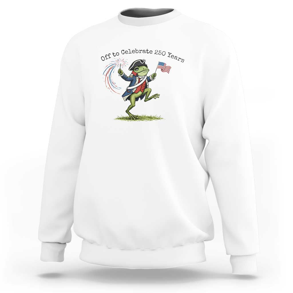 250th Anniversary USA Sweatshirt Funny Patriotic Frog USA Independence Day