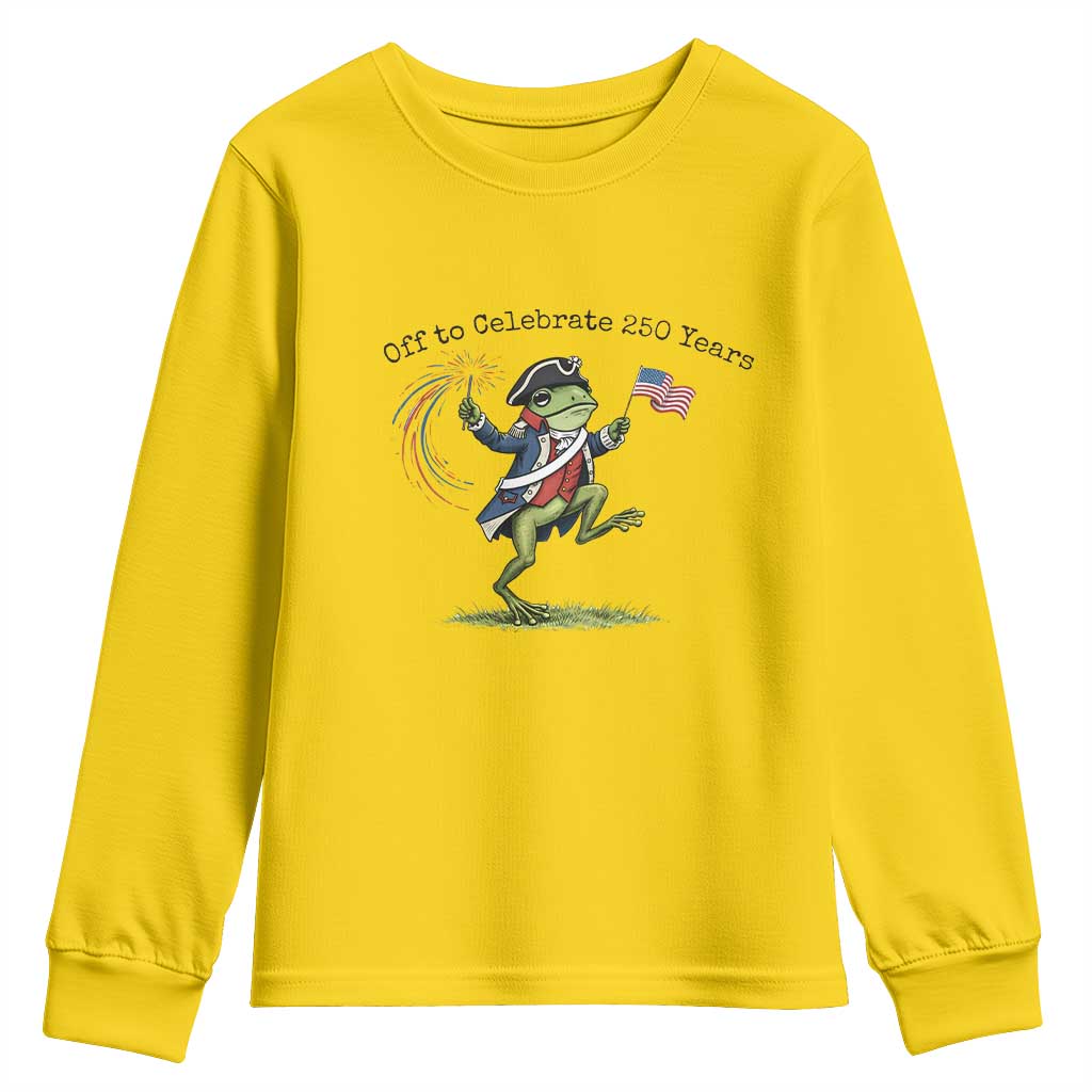 250th Anniversary USA Youth Sweatshirt Funny Patriotic Frog USA Independence Day