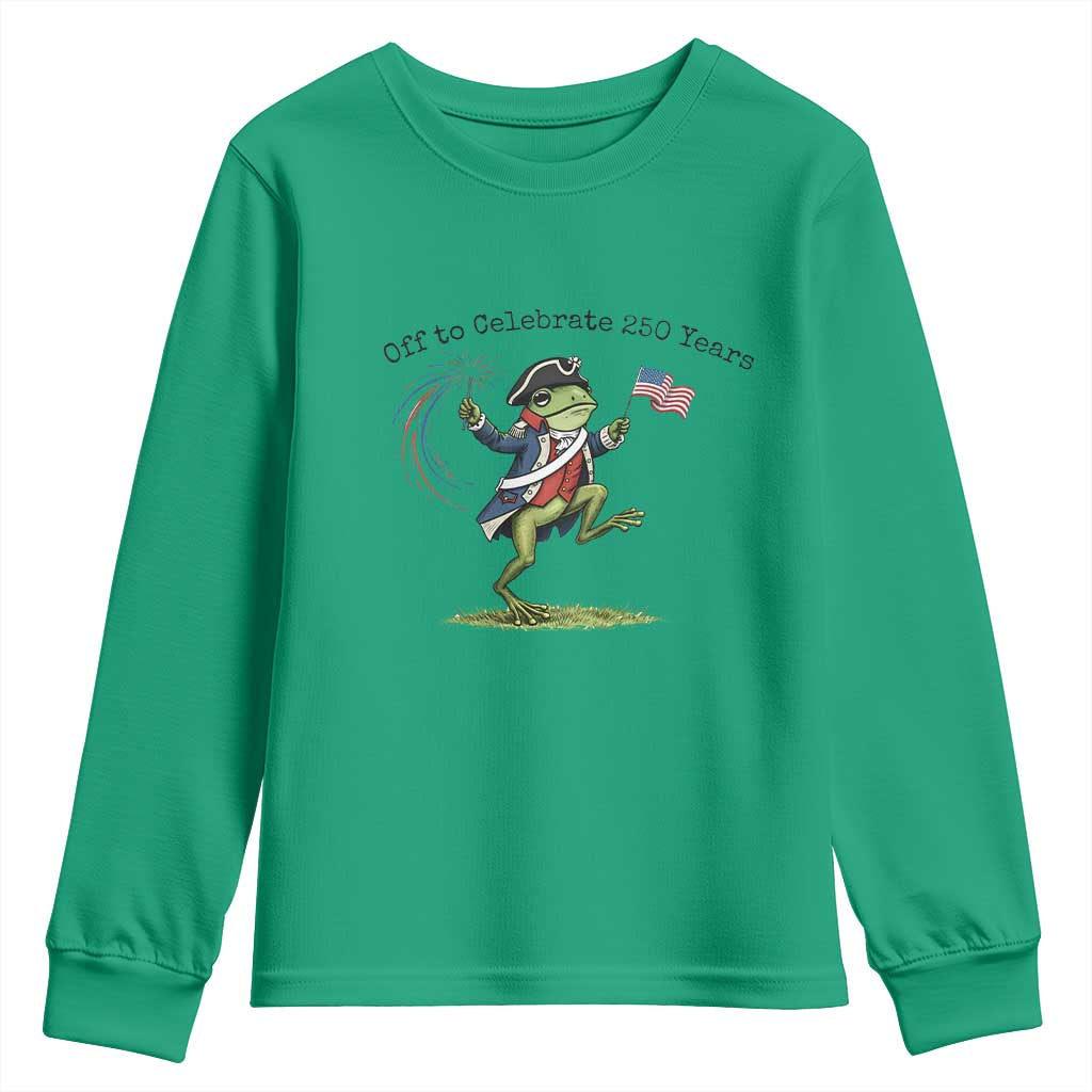 250th Anniversary USA Youth Sweatshirt Funny Patriotic Frog USA Independence Day