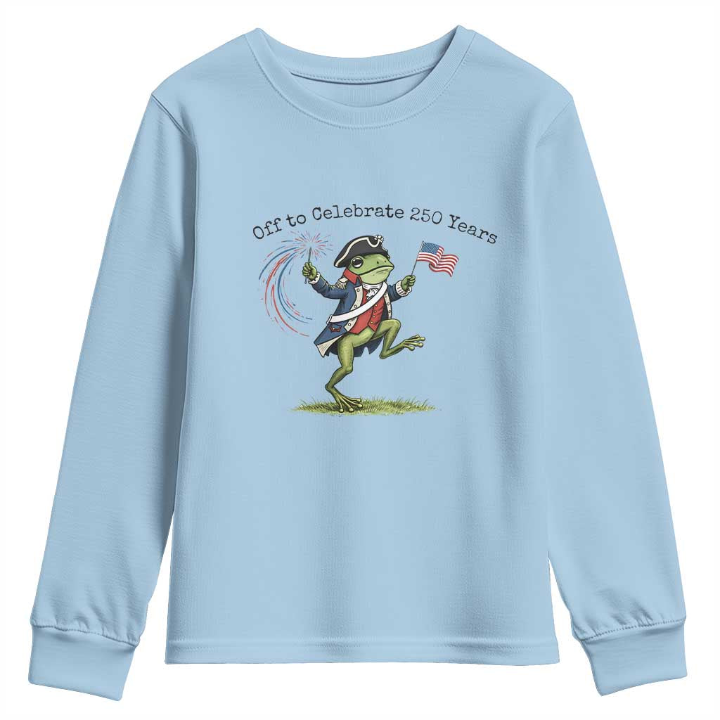 250th Anniversary USA Youth Sweatshirt Funny Patriotic Frog USA Independence Day