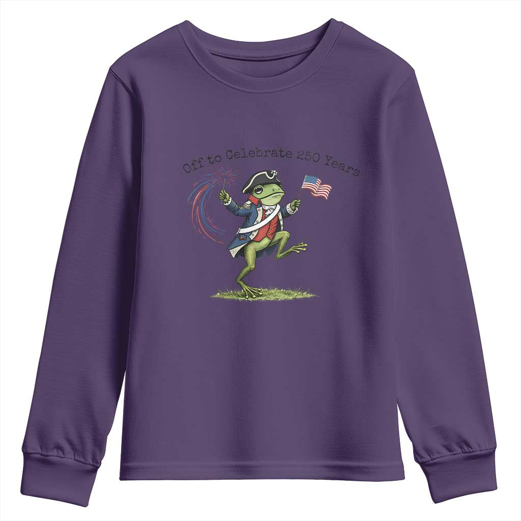 250th Anniversary USA Youth Sweatshirt Funny Patriotic Frog USA Independence Day