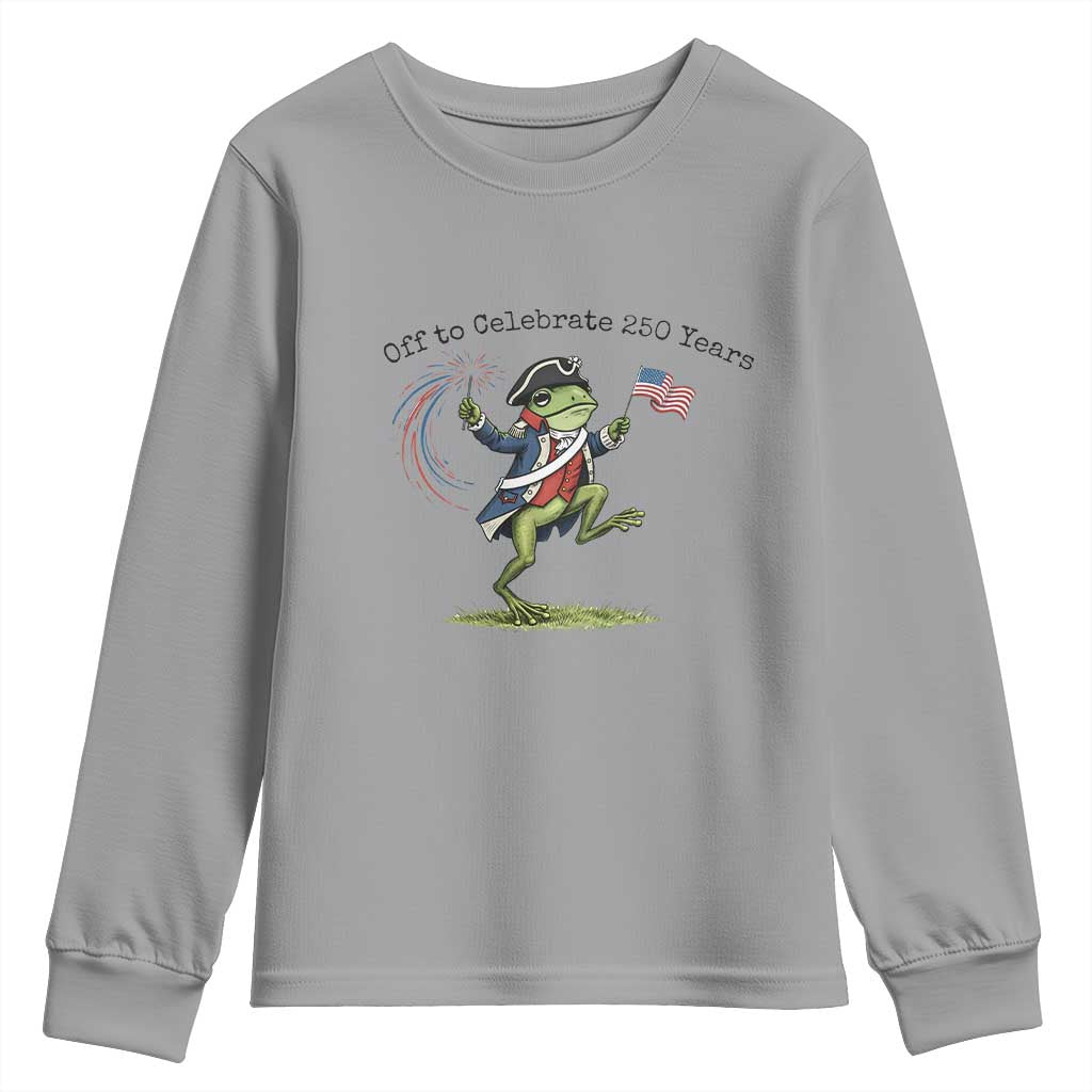 250th Anniversary USA Youth Sweatshirt Funny Patriotic Frog USA Independence Day