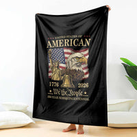 USA 250th Anniversary Throw Blanket America 1776-2026 Patriotic Eagle Liberty Bell