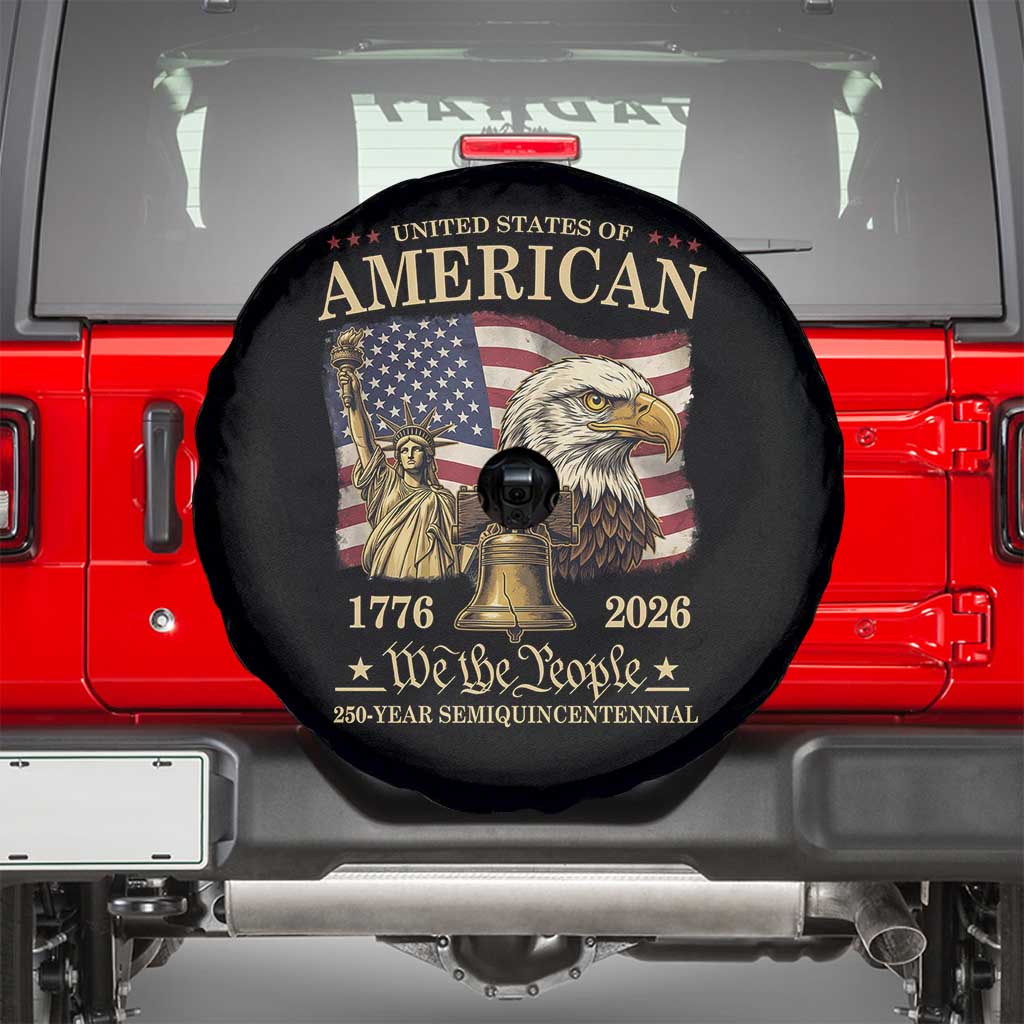 USA 250th Anniversary Spare Tire Cover America 1776-2026 Patriotic Eagle Liberty Bell